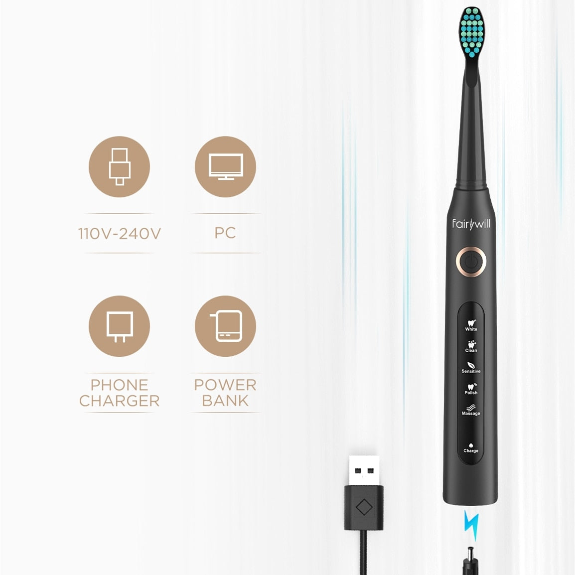 Electric Sonic USB Charge Tooth Brushes